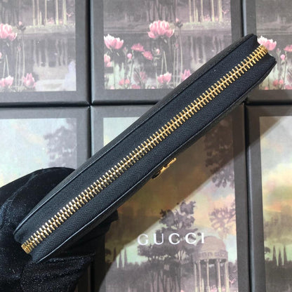 Gucci Leather Zip Around Wallet