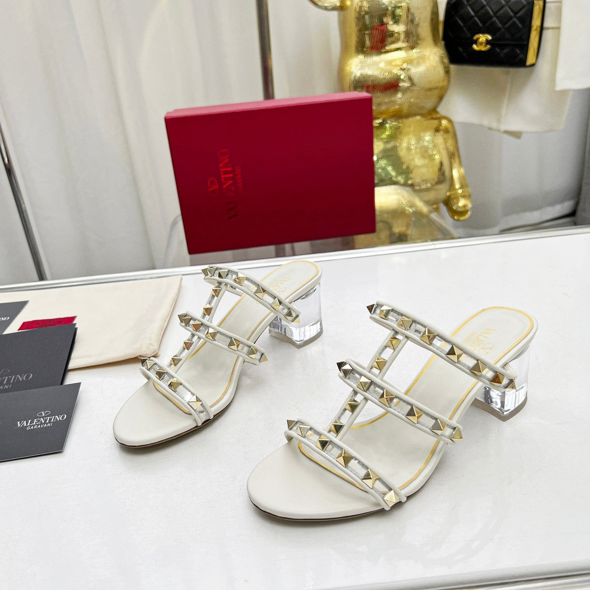 Valentino Leather Slide Sandal 60 MM