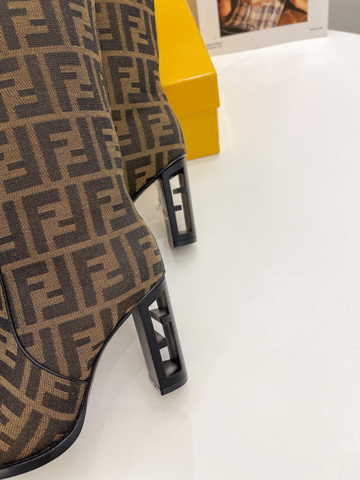 Fendi High-heeled  FF Chenille Boots