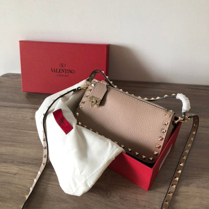 Valentino Garavani Small Rockstud  Grainy  Crossbody Bag