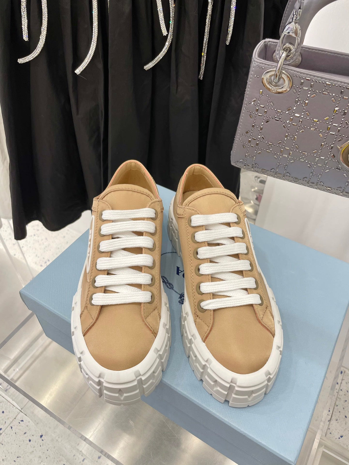 Prada Double Wheel  Nylon Gabardine Sneakers