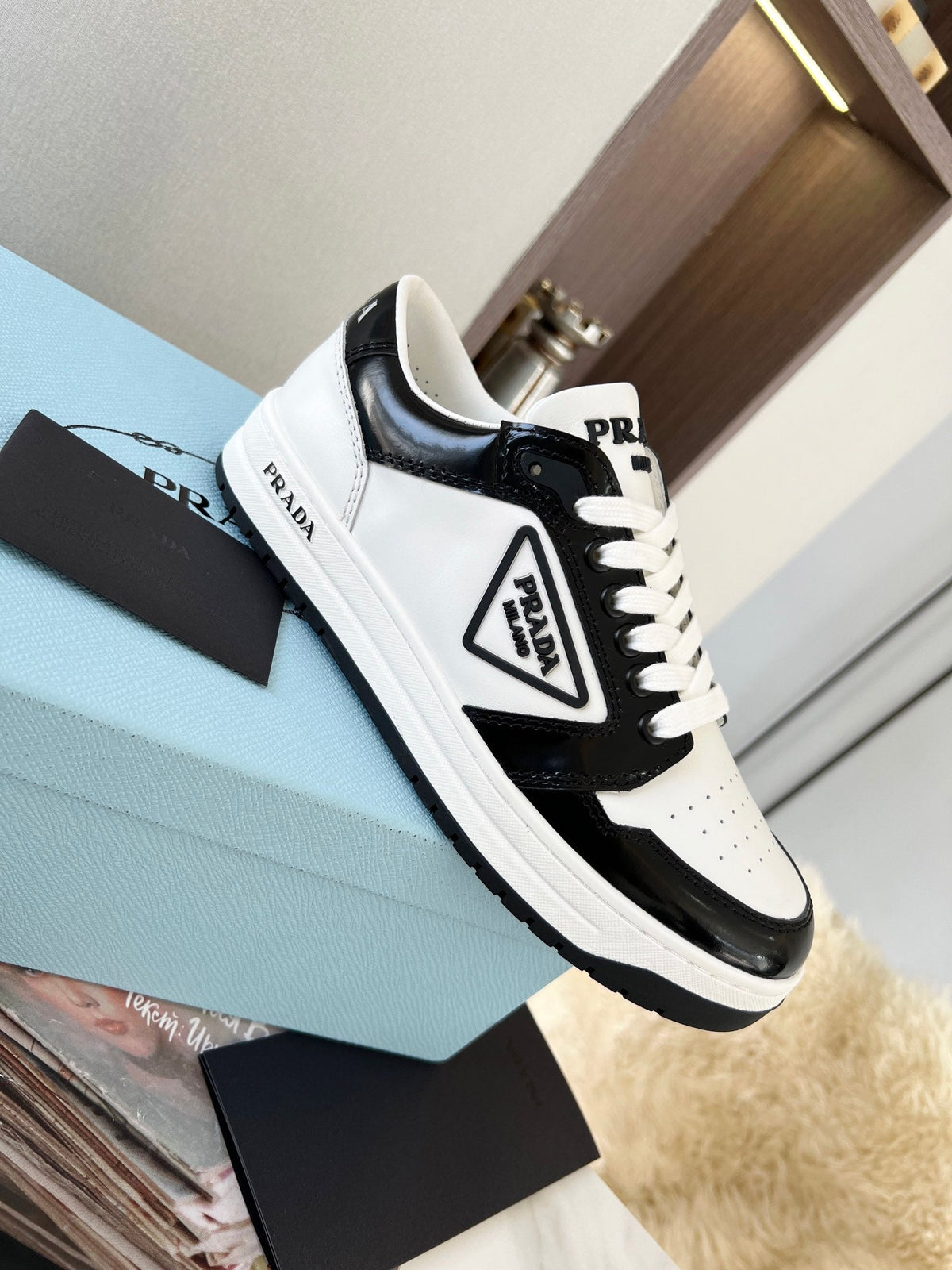 Prada District Leather Sneakers