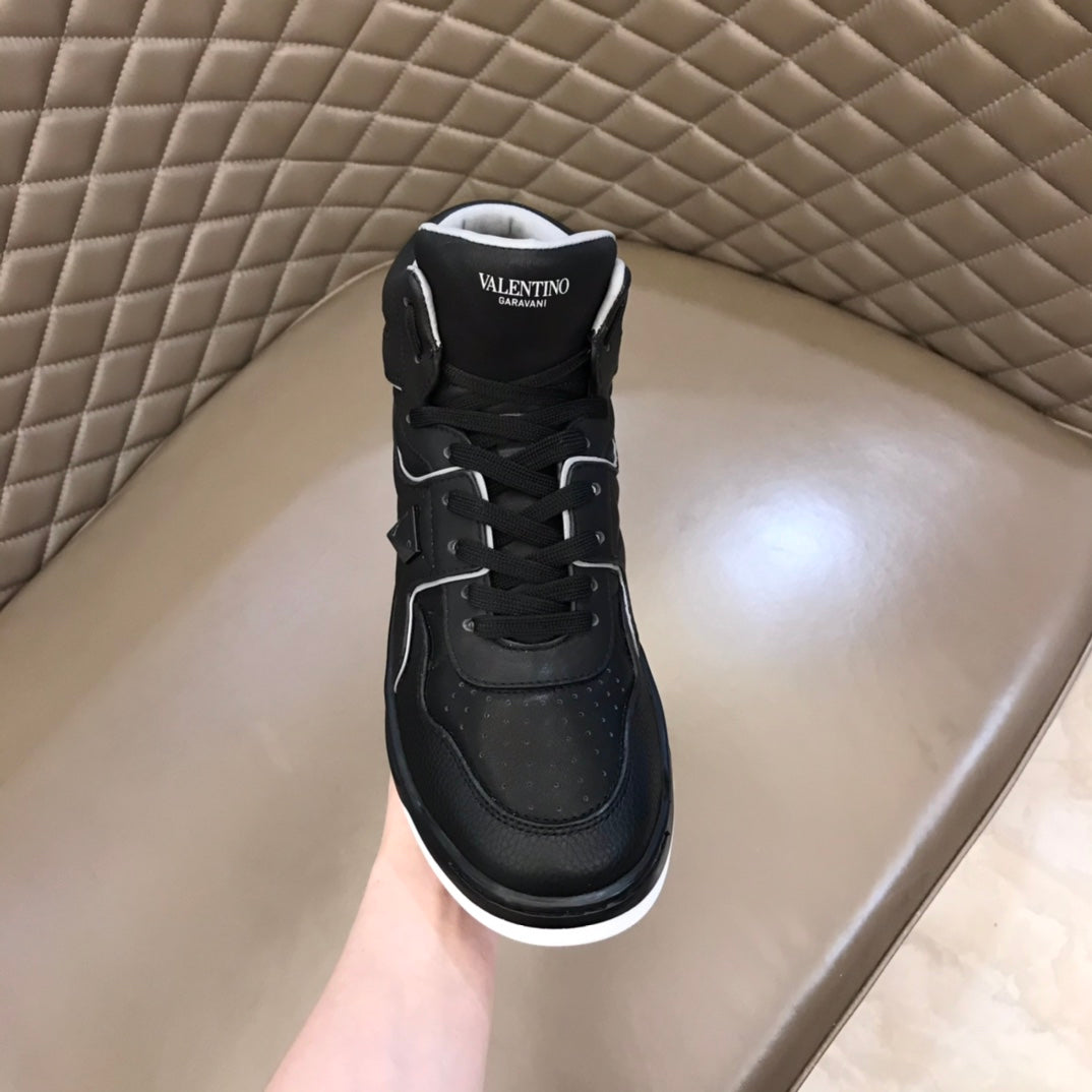 Valentino One Stud High Top Nappa Sneakers