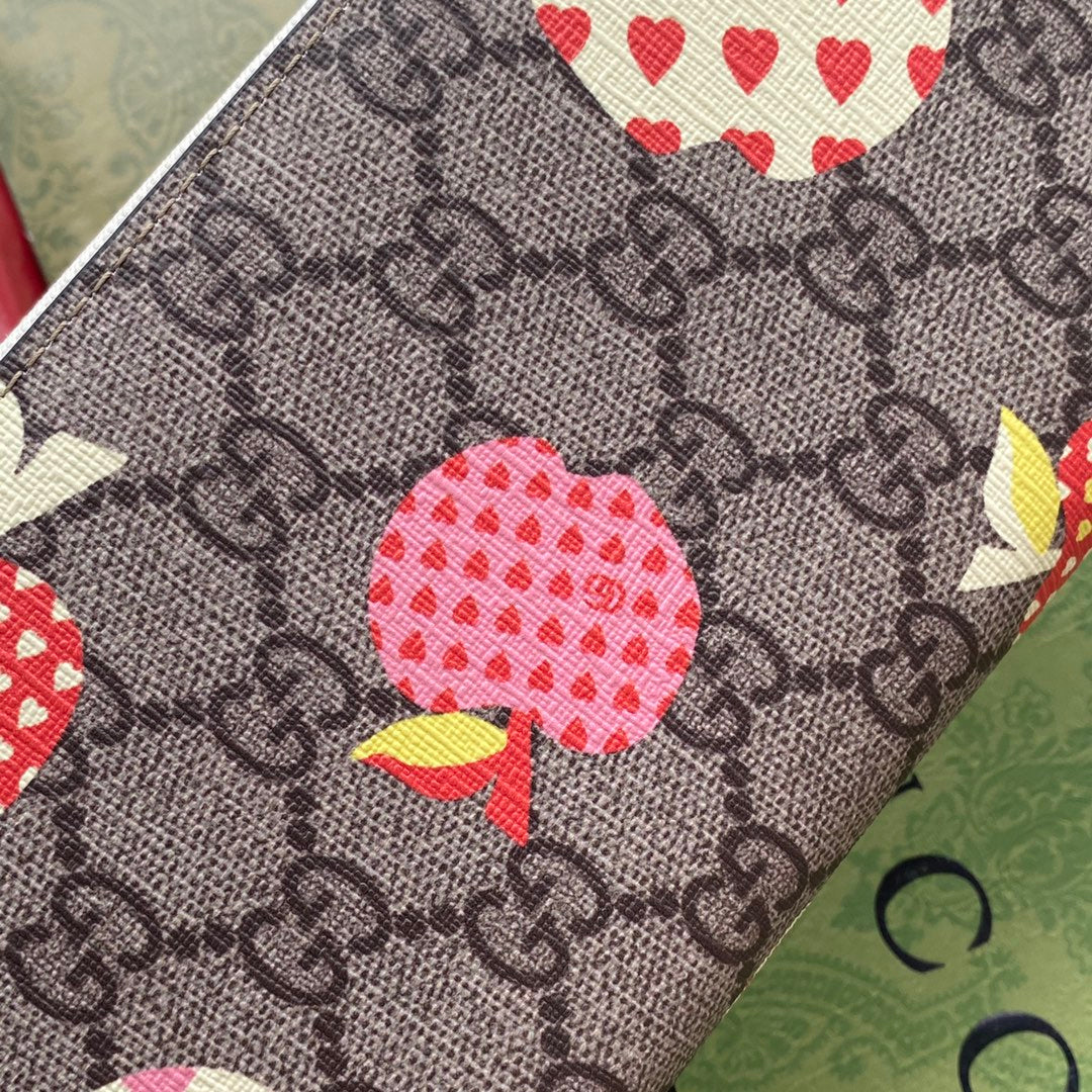 Gucci Les Pommes Zip Around Wallet