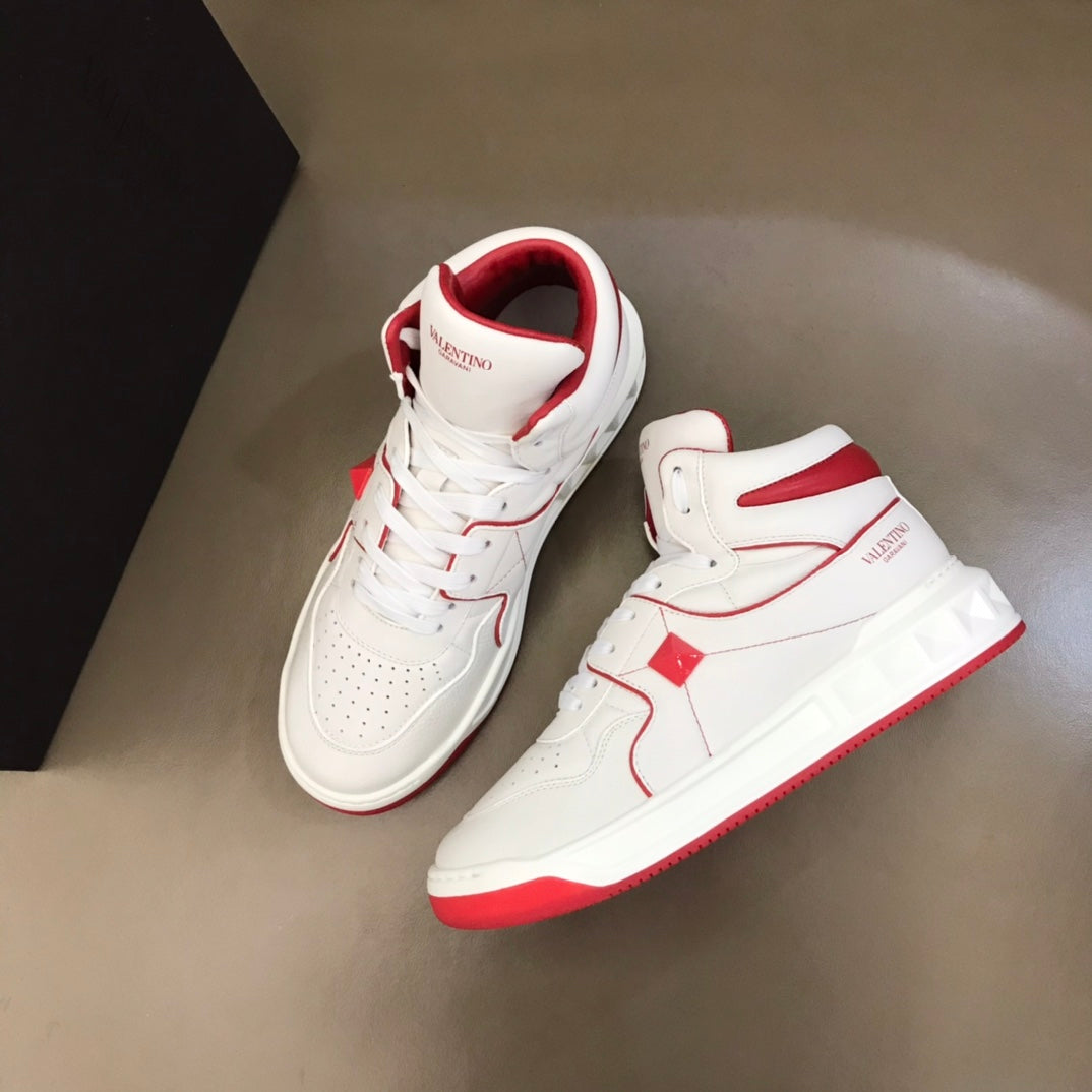 Valentino One Stud High Top Nappa Sneakers