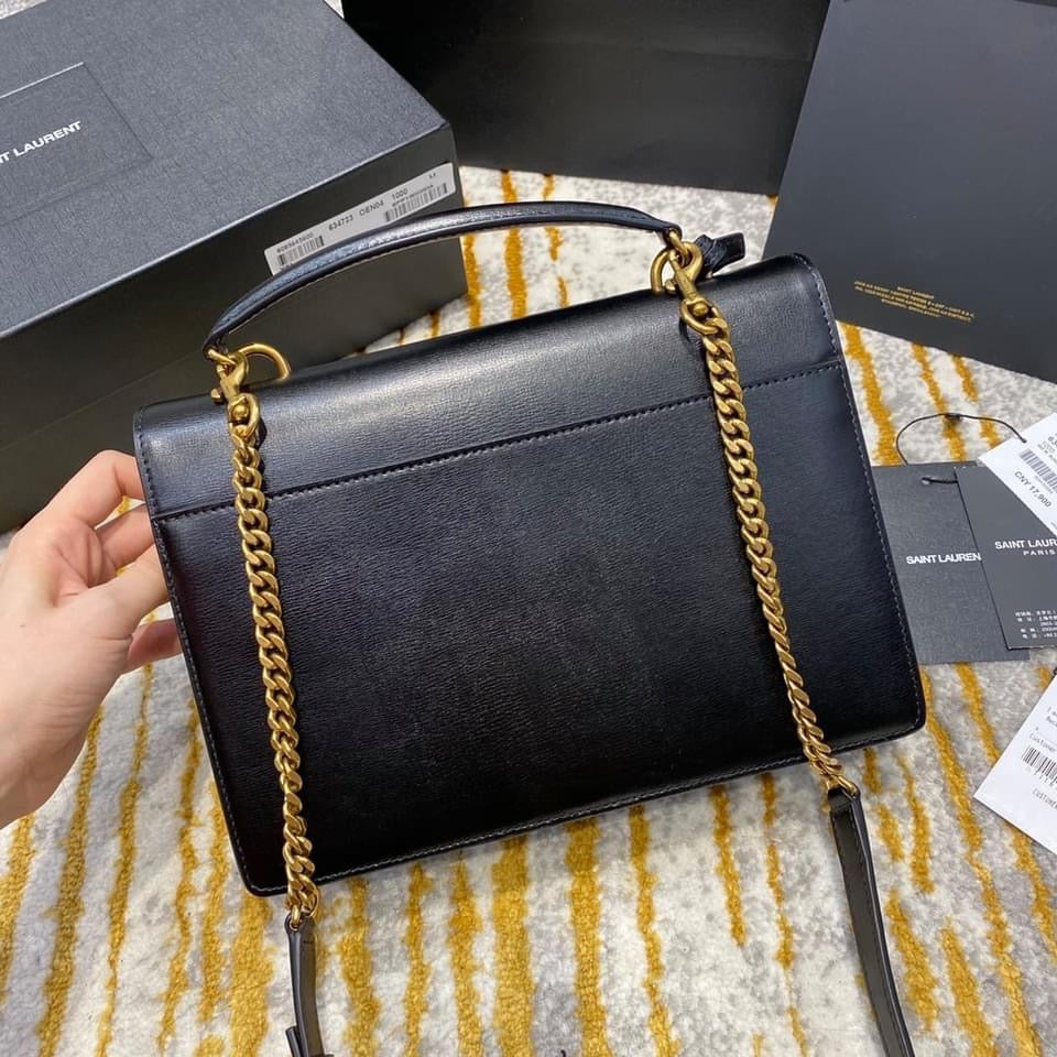YSL Medium Sunset Satchel in Smooth Leather Bag