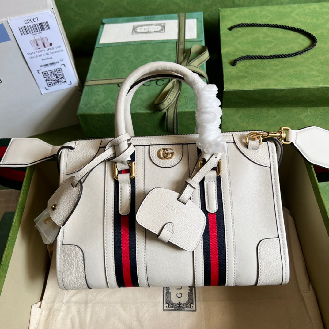 Gucci Small Canvas Top Handle Bag with Double G