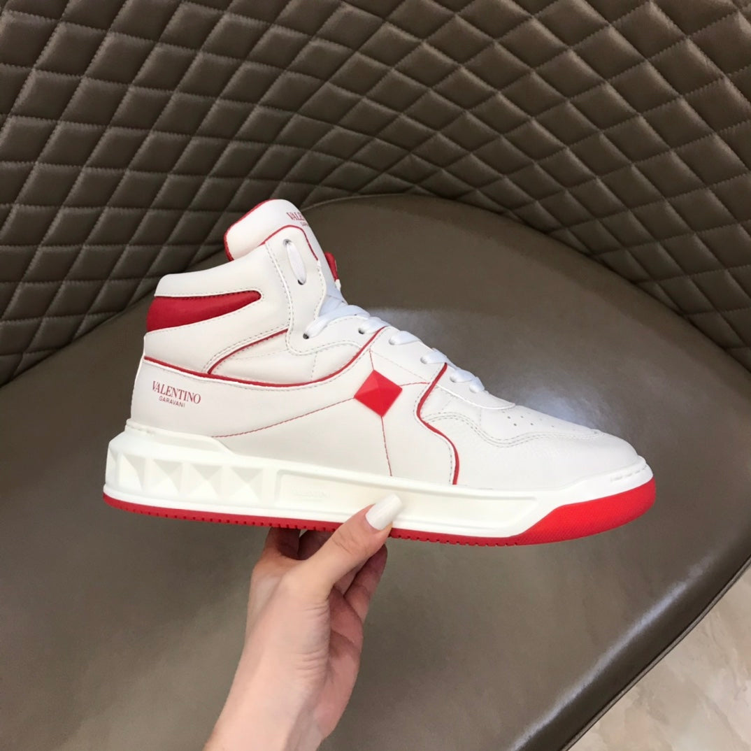 Valentino One Stud High Top Nappa Sneakers