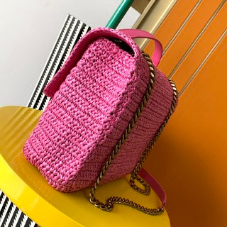YSL Niki Medium Chain Bag In Raffia