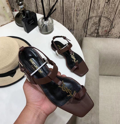 YSL Cassandra Flat Sandals