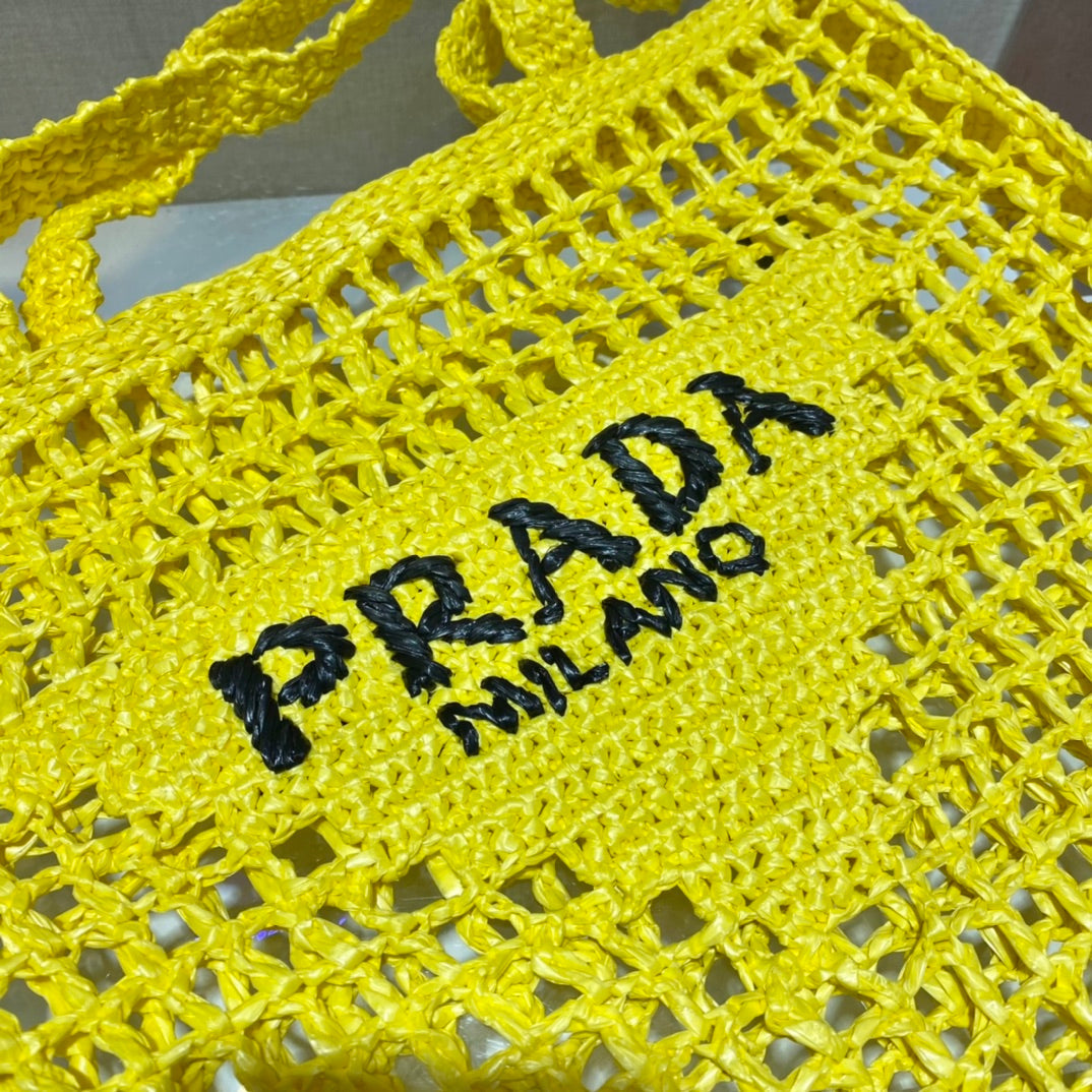 Prada Raffia Tote Bag