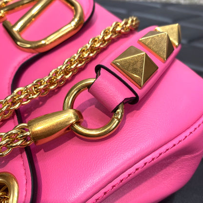 Valentino Stud Sign Nappa Shoulder  Bag
