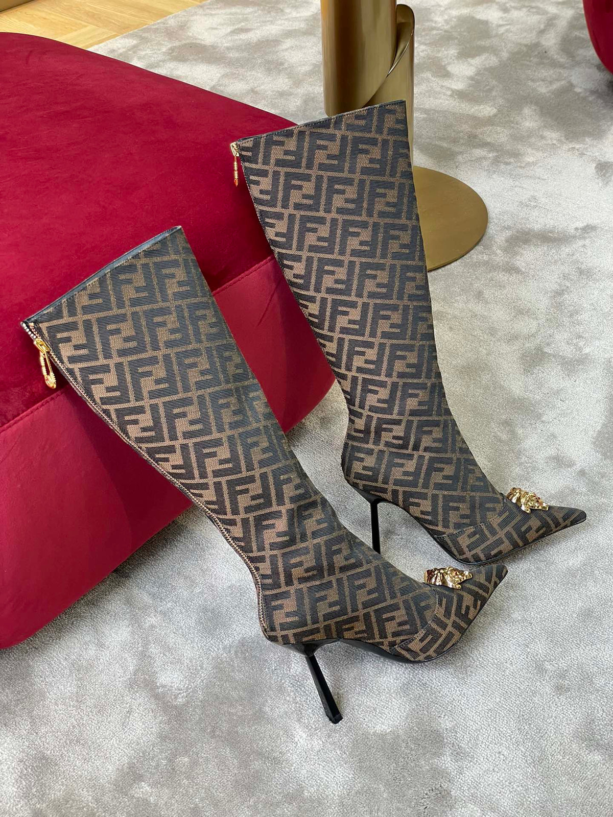 Versace Fendace FF Jaccquard Boots