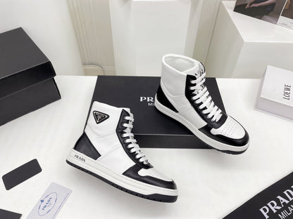 Prada Downtown Leather High Top Sneakers