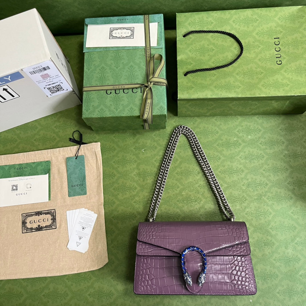 Gucci Crocodile Dionysus Small Shoulder Bag