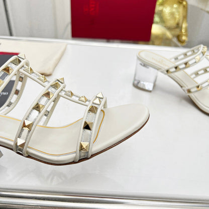 Valentino Leather Slide Sandal 60 MM