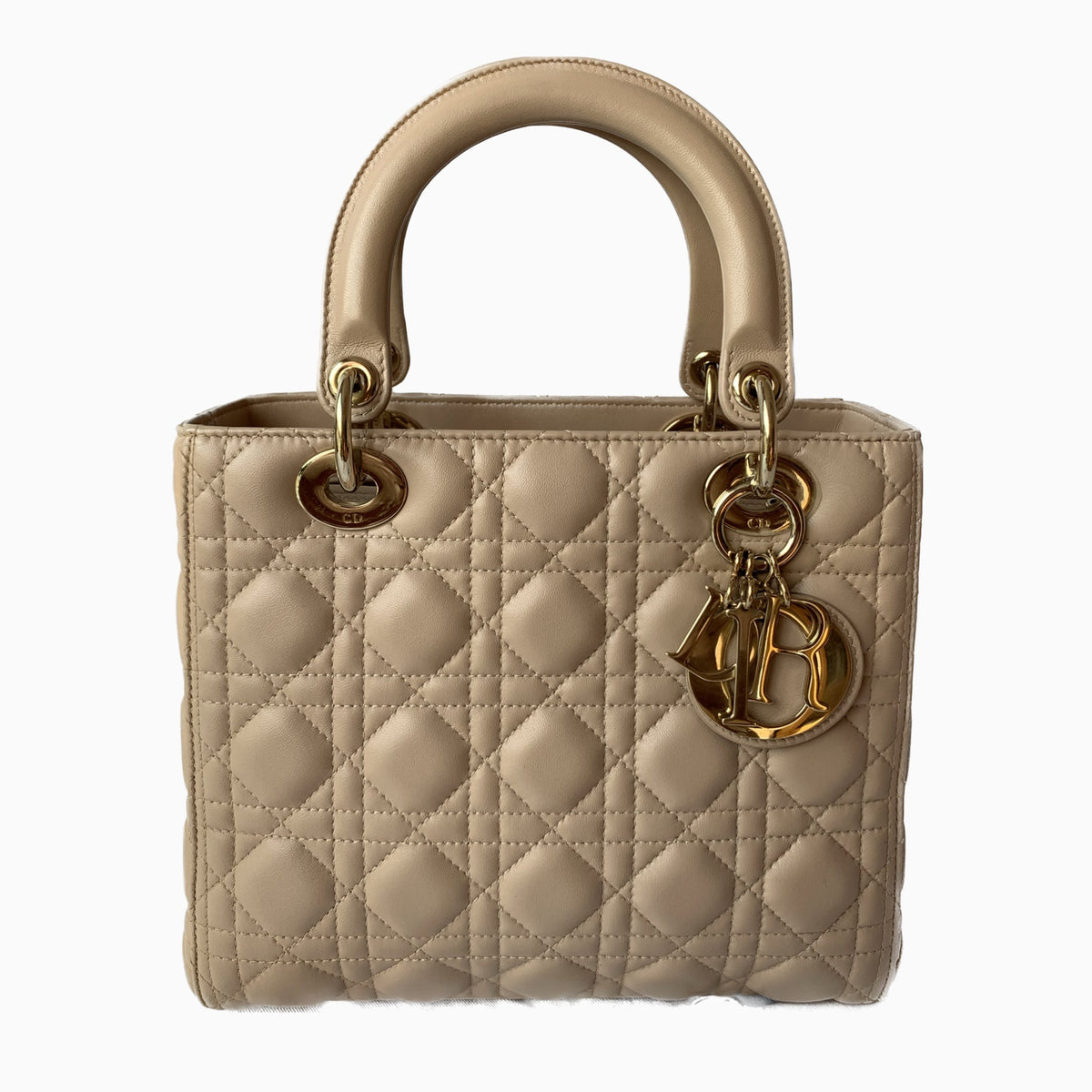 Lady Dior Medium Bag Pink Cannage Leather Rovelle Bags