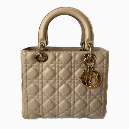 Lady Dior Medium Bag Pink Cannage Leather Rovelle Bags