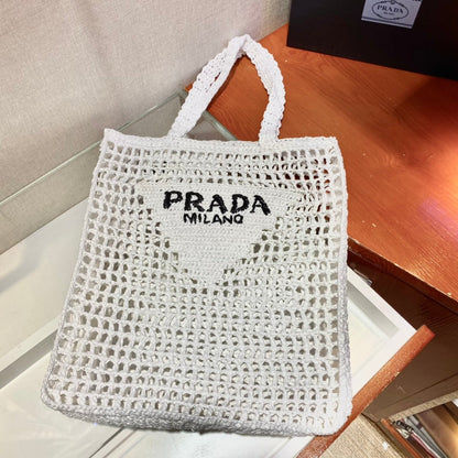 Prada Raffia Tote Bag