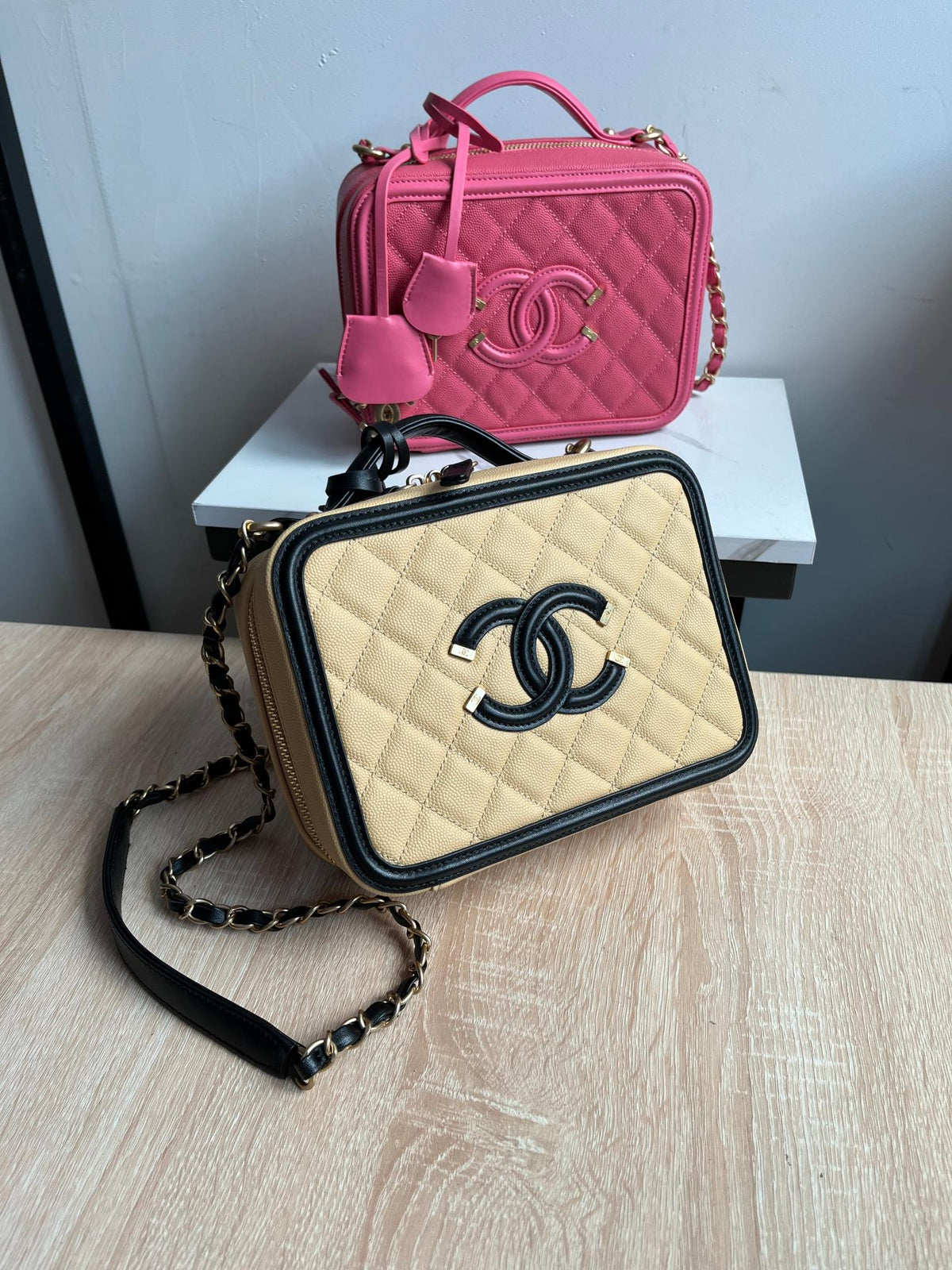 Chanel Caivar Filigree Vanity  Bag