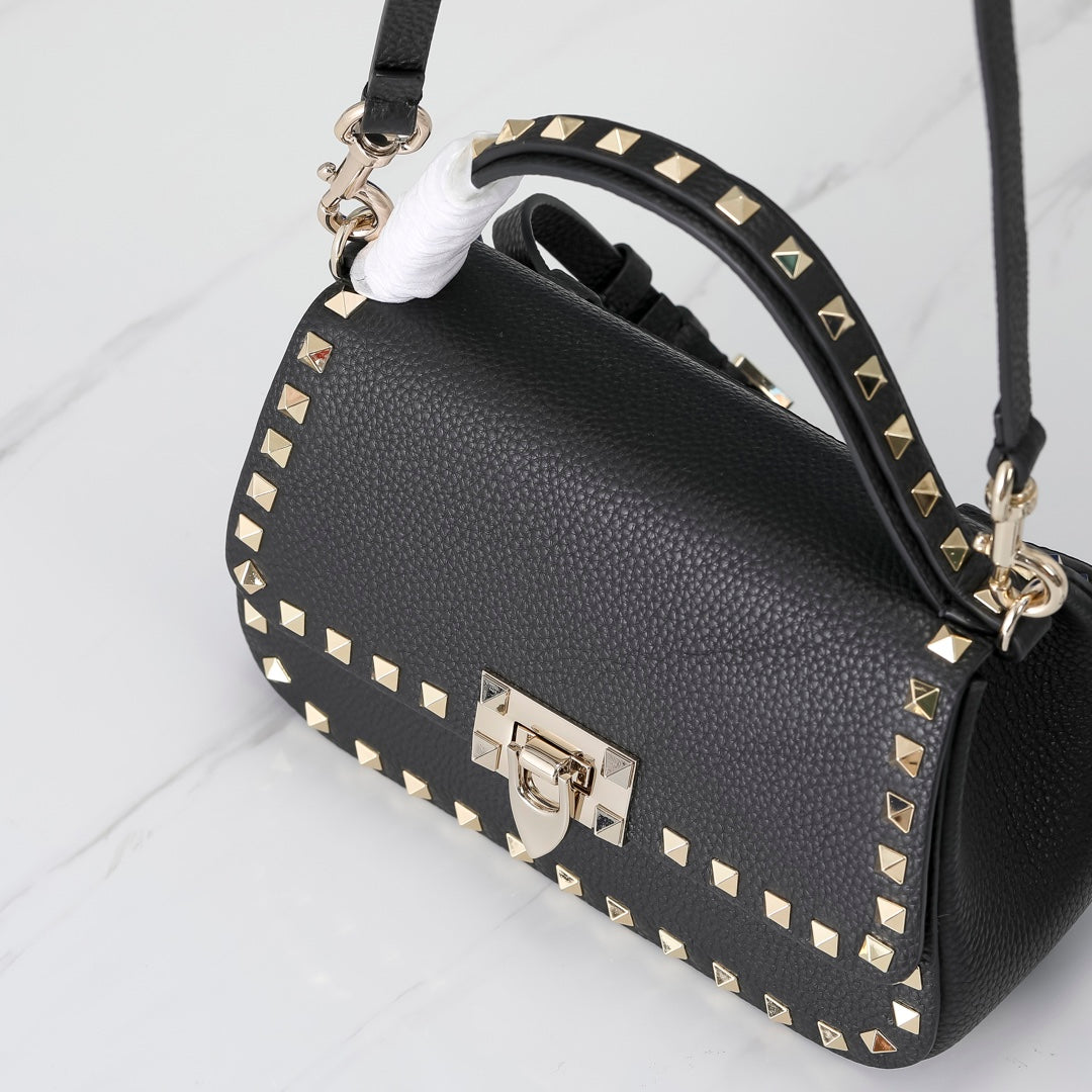 Valentino Garavani Small Rockstud  Grainy Calfskin Bag
