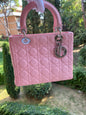 Dior Lady Dior Leather Canvas Handbag Rovelle Bags