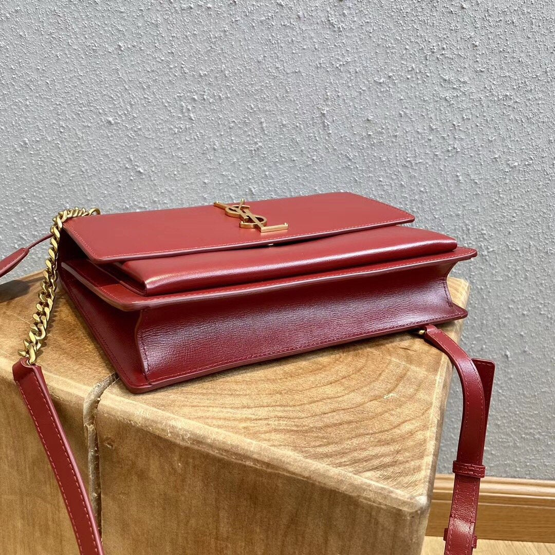 YSL Medium Sunset Satchel IN Smooth Leather Bag