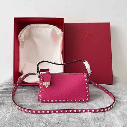 Valentino Garavani Small Rockstud  Grainy  Crossbody Bag