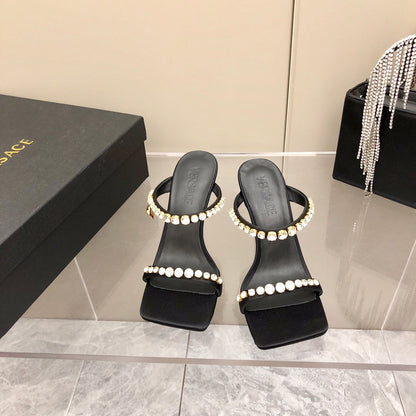 Versace Medusa Rhinestone Mules