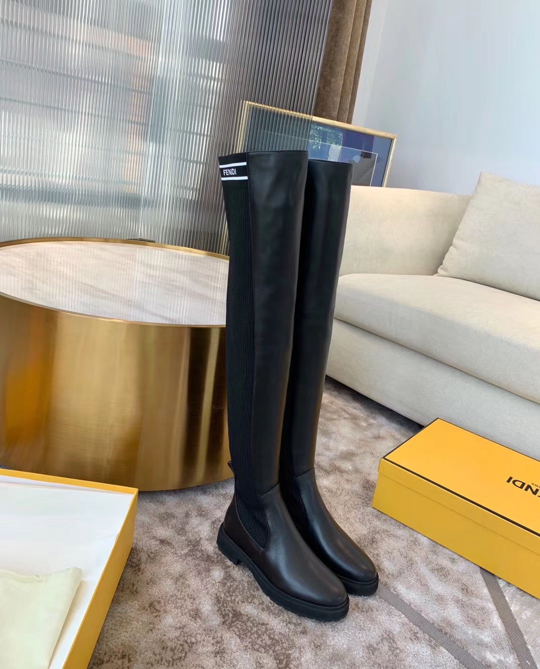 Fendi Rockoko Knee High Boots
