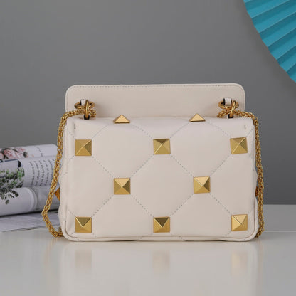 Valentino Garavani Medium Roman Stud The Shoulder Bag In Nappa With Chain
