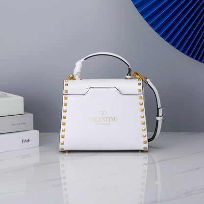 Valentino Garavani Small Rockstud Alcove Grainy Calfskin Bag