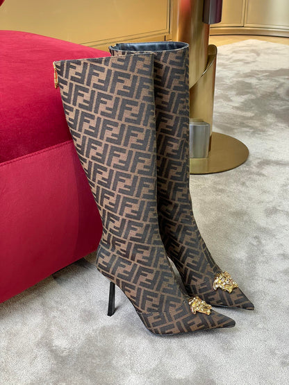 Versace Fendace FF Jaccquard Boots