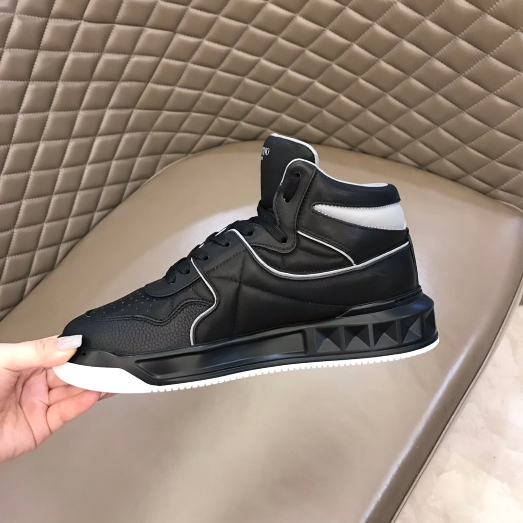 Valentino One Stud High Top Nappa Sneakers