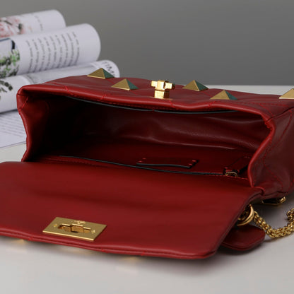 Valentino Garavani Medium Roman Stud The Shoulder Bag In Nappa With Chain