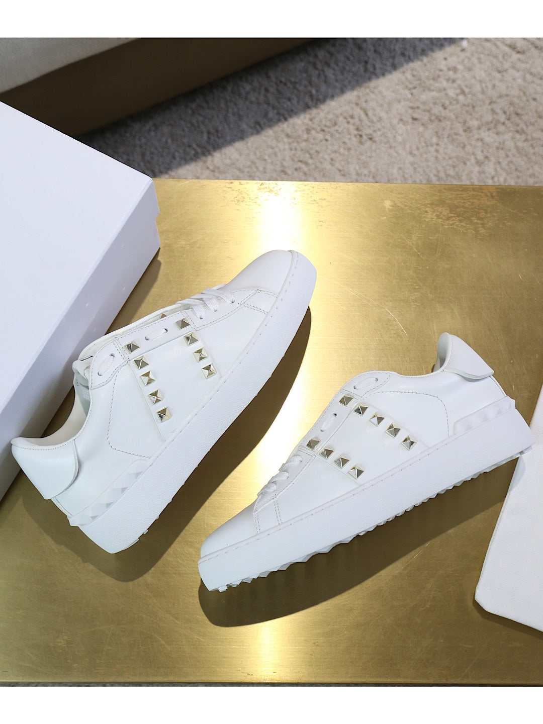 Valentino Calfskin  rockstud Untitled Sneakers