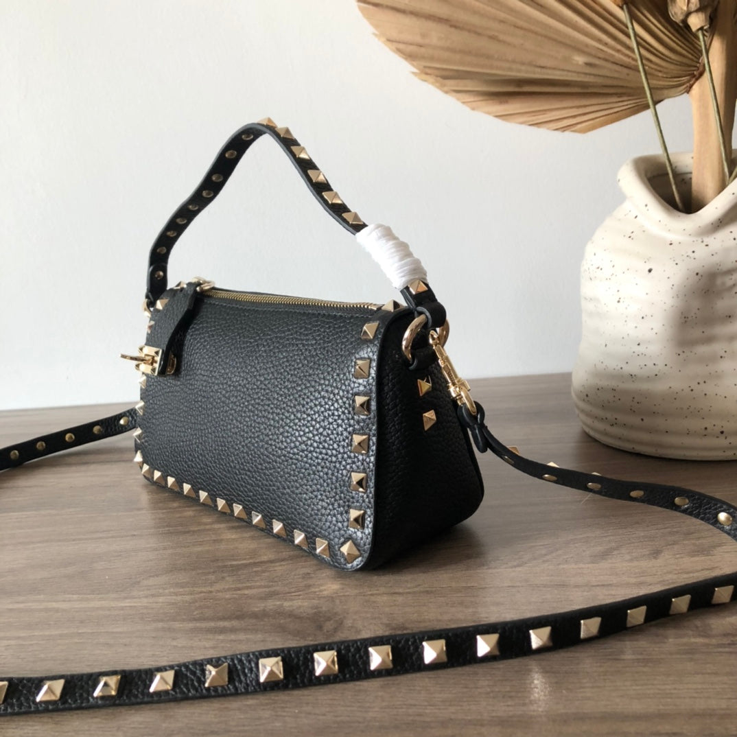 Valentino Garavani Small Rockstud  Grainy  Crossbody Bag
