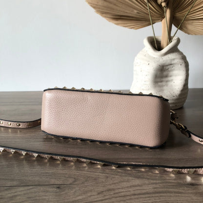 Valentino Garavani Small Rockstud  Grainy  Crossbody Bag