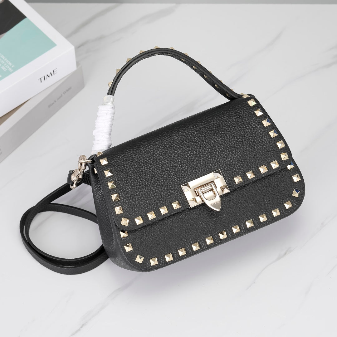 Valentino Garavani Small Rockstud  Grainy Calfskin Bag