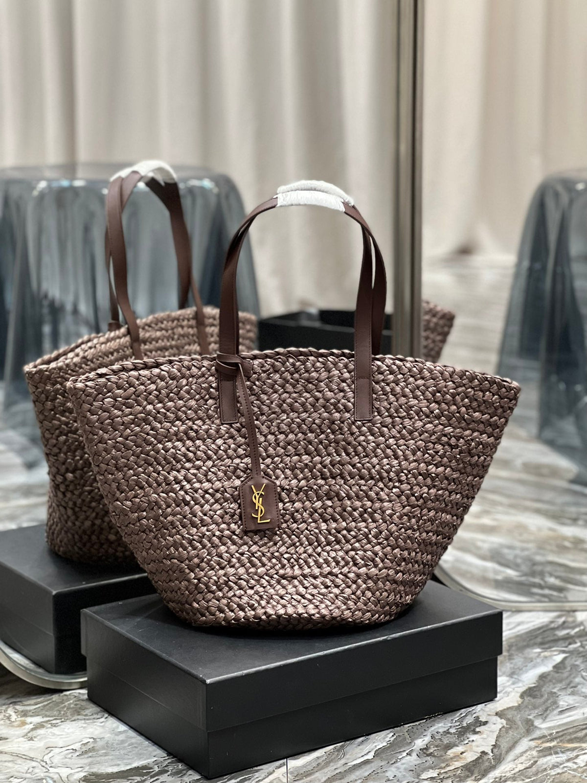 YSL Painer Medium Bag In Raffia