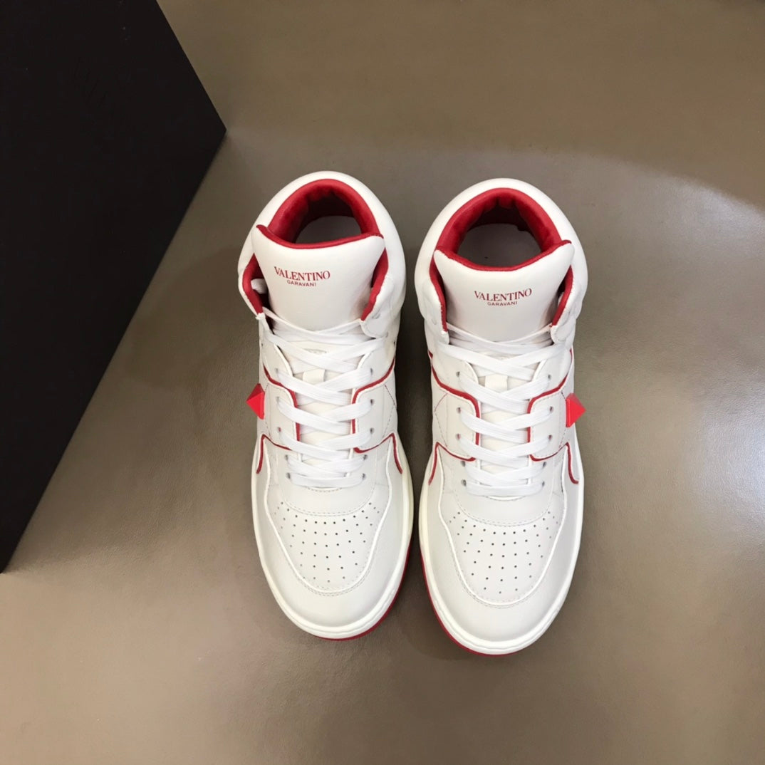 Valentino One Stud High Top Nappa Sneakers