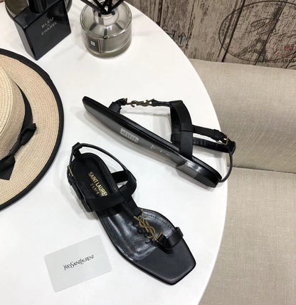 YSL Cassandra Flat Sandals