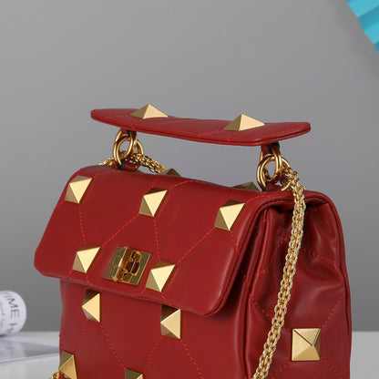 Valentino Garavani Medium Roman Stud The Shoulder Bag In Nappa With Chain