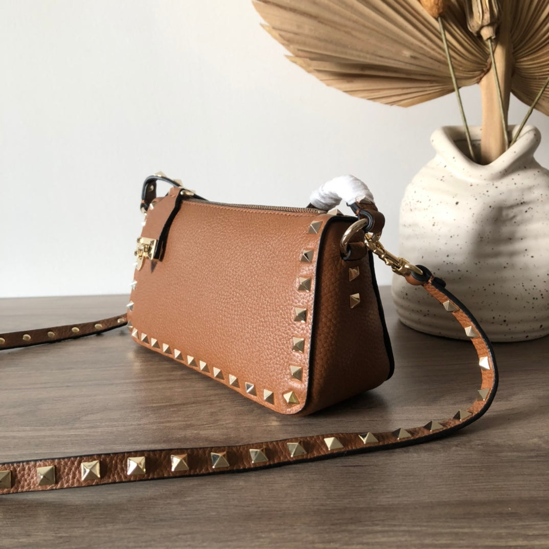 Valentino Garavani Small Rockstud  Grainy  Crossbody Bag