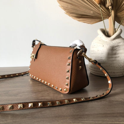 Valentino Garavani Small Rockstud  Grainy  Crossbody Bag