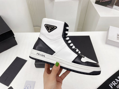 Prada Downtown Leather High Top Sneakers