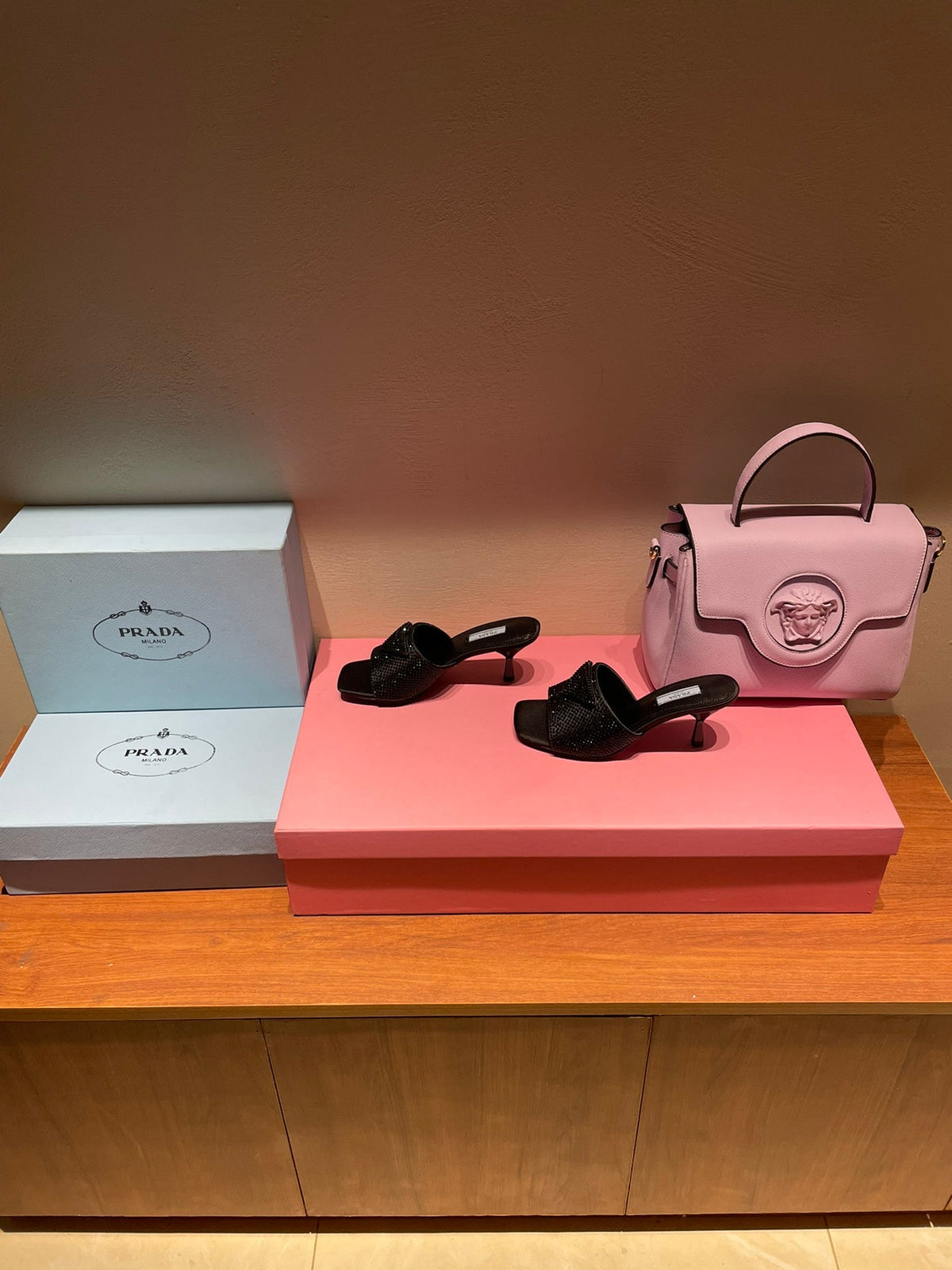Prada Satin Sandals With Crystals
