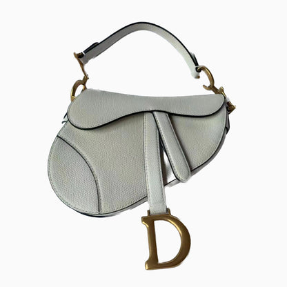 Dior Saddle bag white grain leather mini size Rovelle Bags