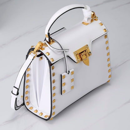 Valentino Garavani Small Rockstud Alcove Grainy Calfskin Bag