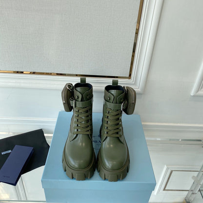 Prada Monolith brushed Rois Leather And Nylon Boots